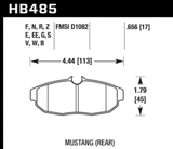 Hawk 05-14 Ford Mustang Rear ER-1 Brake Pad Set | HB485D.656