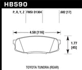 Hawk 2019 Toyota Tundra/2019 Lexus NX300 HP Plus Brake Pad Set | HB590N.682