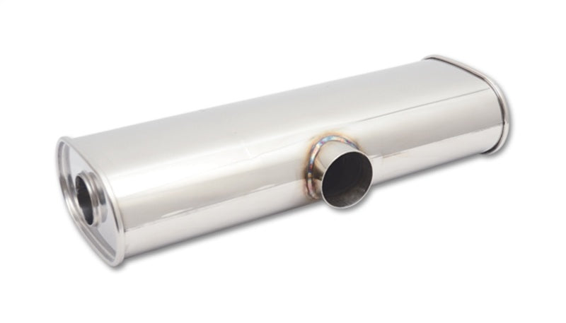 Vibrant StreetPower Oval Muffler 6inx10inx24in long body 3in IDxdual 2.5in out Side in Split Dual outs
