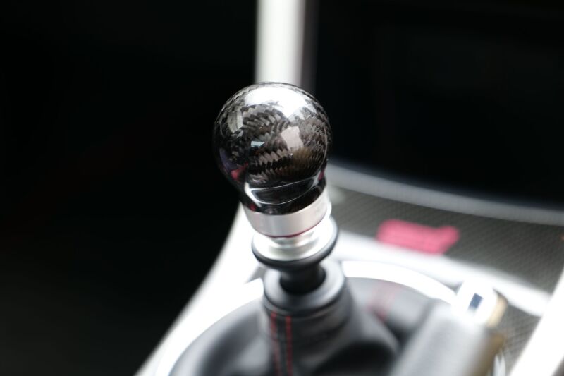 HKS 51999-AF001 carbon shift knob installed in Subaru WRX STI