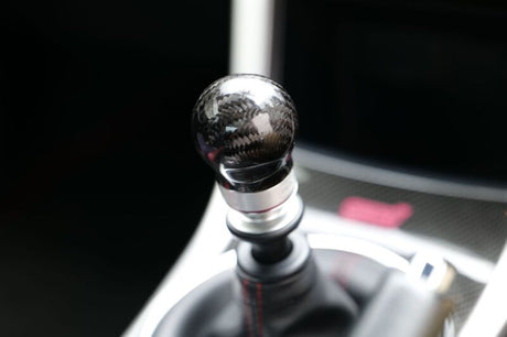 HKS 51999-AF001 carbon shift knob installed in Subaru WRX STI