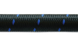 Vibrant -10 AN Two-Tone Black/Blue Nylon Braided Flex Hose (5 foot roll)