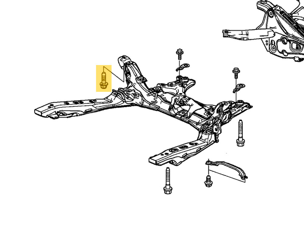 OEM Honda 90163-TGH-A01 subframe bolt and washer 14x45 Diagram