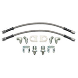 Wilwood 12in Length -3 to 3/8-24 IF 1/8-27 NPT 90 Degree Flexline Kit w/ Weld-On Bracket Tabs