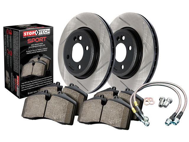 Stoptech Front Brake Kit with Pads, Lines, Slotted Rotors for Tacoma 03-09 | GX470 07-14 | 4Runner 05-19