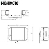 Diagram with Dimension for Mishimoto Drag Radiator 