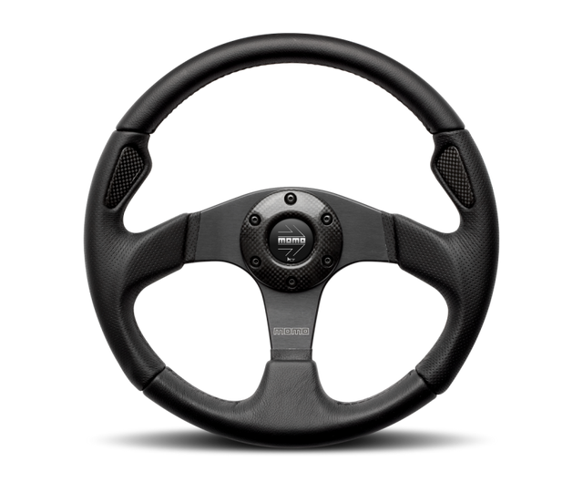 MOMO 350mm Jet Steering Wheel Black with Black Spokes