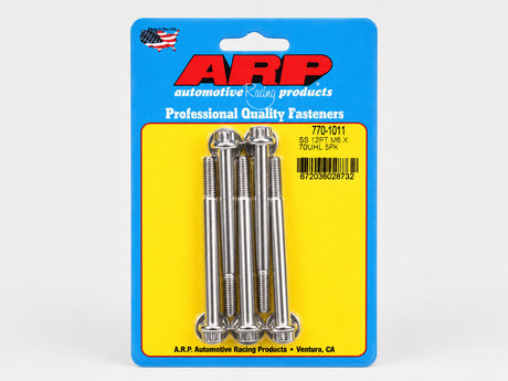 ARP 770-1011 M6 x 1.00 x 70mm stainless 12-point bolts 5 pack