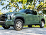 AVS dark-smoke outside-mount Ventvisor window deflectors for 2022–2026 Toyota Tundra CrewMax - Installed View, Zoomed out