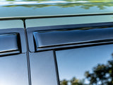 AVS dark-smoke outside-mount Ventvisor window deflectors for 2022–2026 Toyota Tundra CrewMax - Rear Visor Close Up