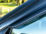 AVS dark-smoke outside-mount Ventvisor window deflectors for 2022–2026 Toyota Tundra CrewMax - Front Visor Close Up View