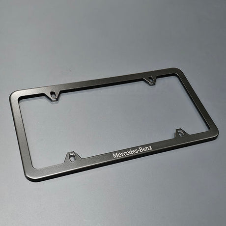 OEM Mercedes Benz Black Stainless Steel License Plate Frame 