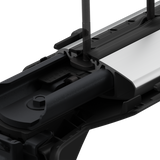 Close-up of Thule WingBar Edge T-track and QuickAccess accessory mounting interface
