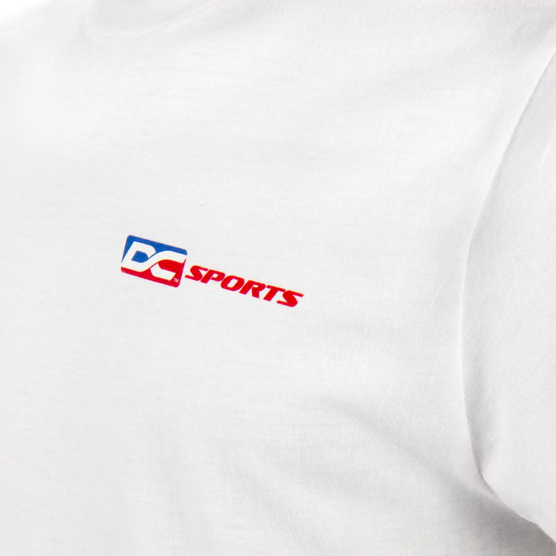 White DC Colored Logo T-Shirt.