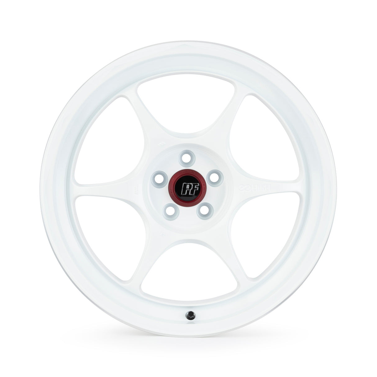 Enkei PF06 17x8.5 4x100 30mm Offset 75mm Bore White Machined Wheel