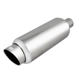 DC Sports Universal Round Muffler 2.5" Inlet-3.25" 5" Tip Slant Cut