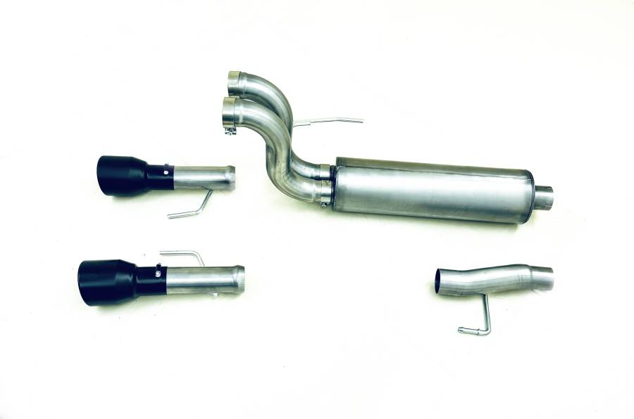 Gibson 2024 Ford F150 5.0L Black Elite Stainless Steel Split Rear Exhaust