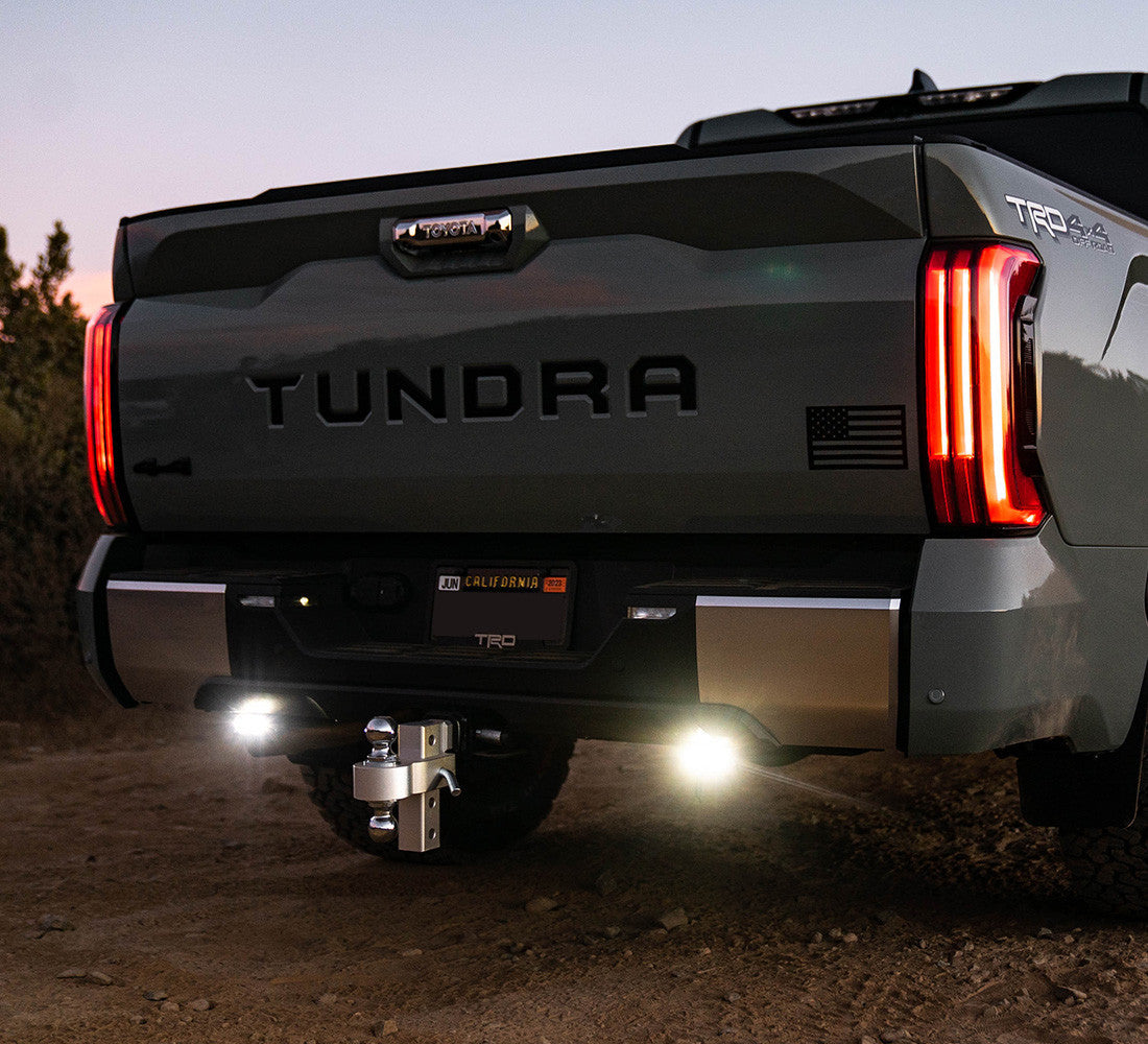 Baja Designs S2 Sport dual reverse light kit installed on 2022–2026 Toyota Tundra