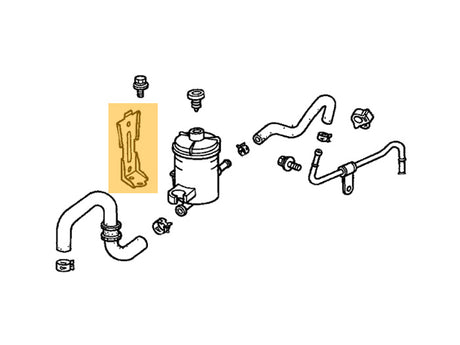 OEM bracket for power steering tank  on ’96–’00 Civic Diagram