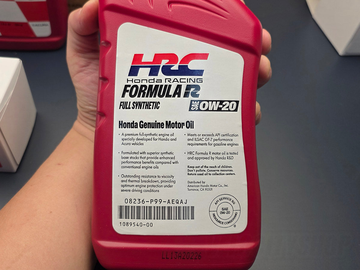 Honda HRC Formula R 0W20 full synthetic motor oil API SQ GF-7A label