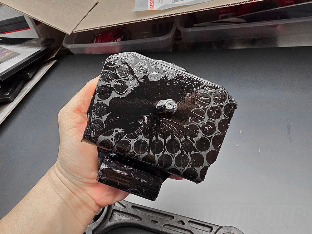 Hardrace 5838 Sti 05-07 engine mount kit close up detail imperfection from bubble wrap bottom view