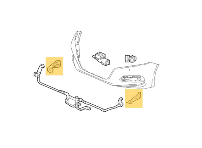 OEM 2018–2022 Honda Accord Upper Radar Bracket Pair Parts Diagram
