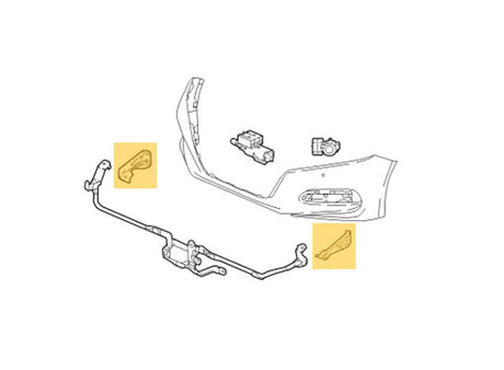 OEM 2018–2022 Honda Accord Upper Radar Bracket Pair Parts Diagram