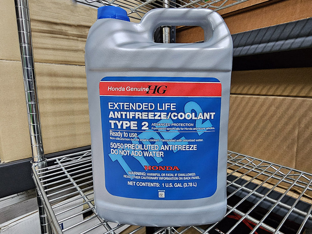 OEM Honda Type 2 Antifreeze Coolant – 1 Gallon Pre-Mixed 50/50 Blue