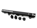 Hybrid Racing K Swap Fuel Rail with Center Feed Port Black -8 ORB w/ 6AN Fittings