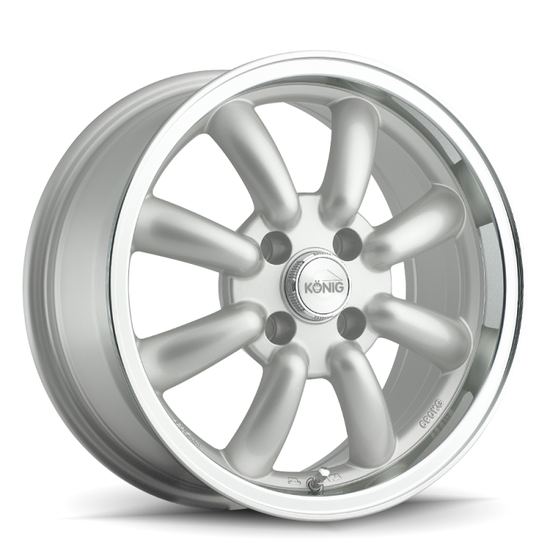Konig Rewind 16x7 silver eight-spoke wheel with machined lip and 4x114.3 bolt pattern
