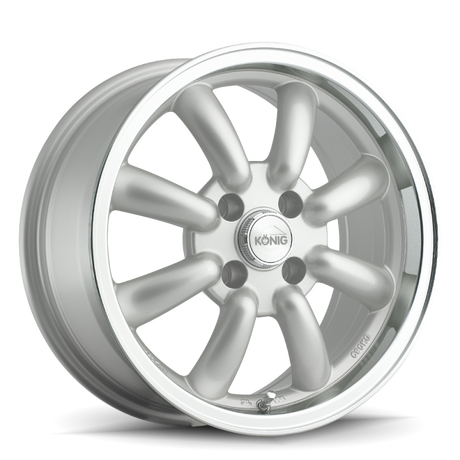 Konig Rewind 16x7 silver eight-spoke wheel with machined lip and 4x114.3 bolt pattern