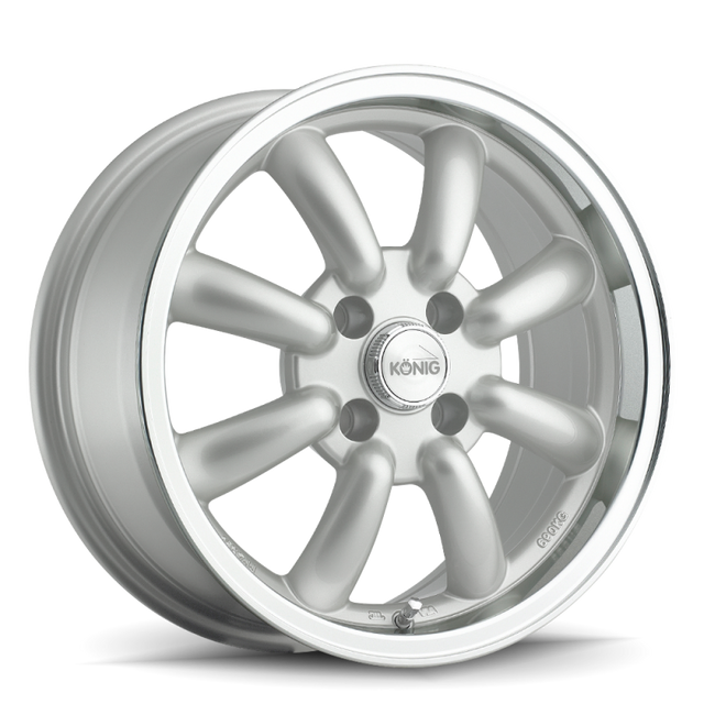 Konig Rewind 16x7 silver eight-spoke wheel with machined lip and 4x114.3 bolt pattern