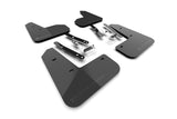 Rally Armor MF140-UR-BLK-MBK black mud flaps with Metallic Black logo for 2027 Kia EV5