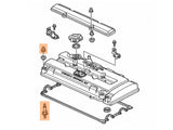 OEM Honda B-Series VTEC valve cover outer stud and chrome acorn nut b16A B18C GSR B18C5 Type R Diagram Illustration