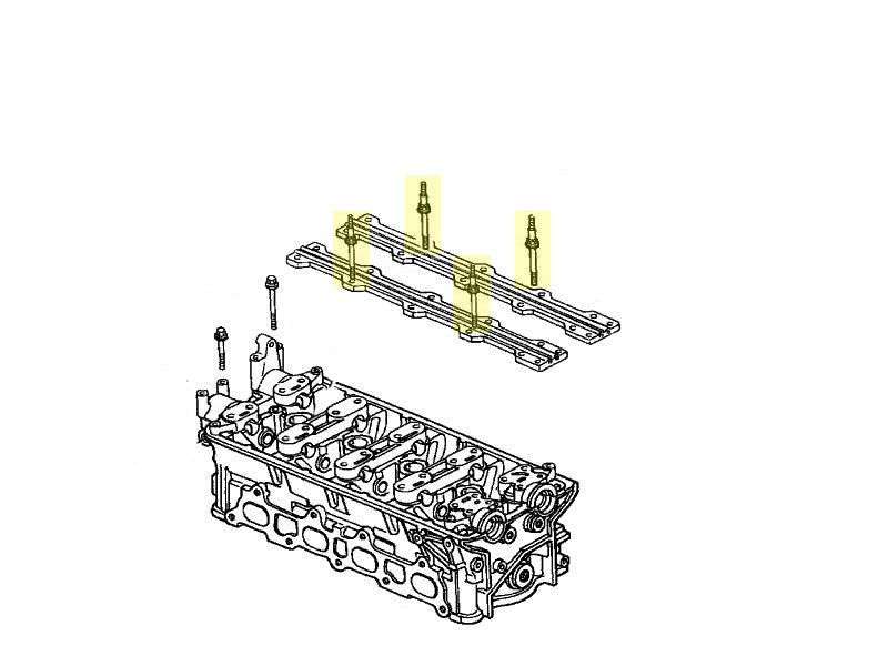 Diagram for OEM Honda Valve Cover Middle Studs (4 pieces) 90014-PR3-000 – B-Series VTEC Replacement