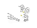 OEM Honda Acura front brake caliper bracket bolts diagram
