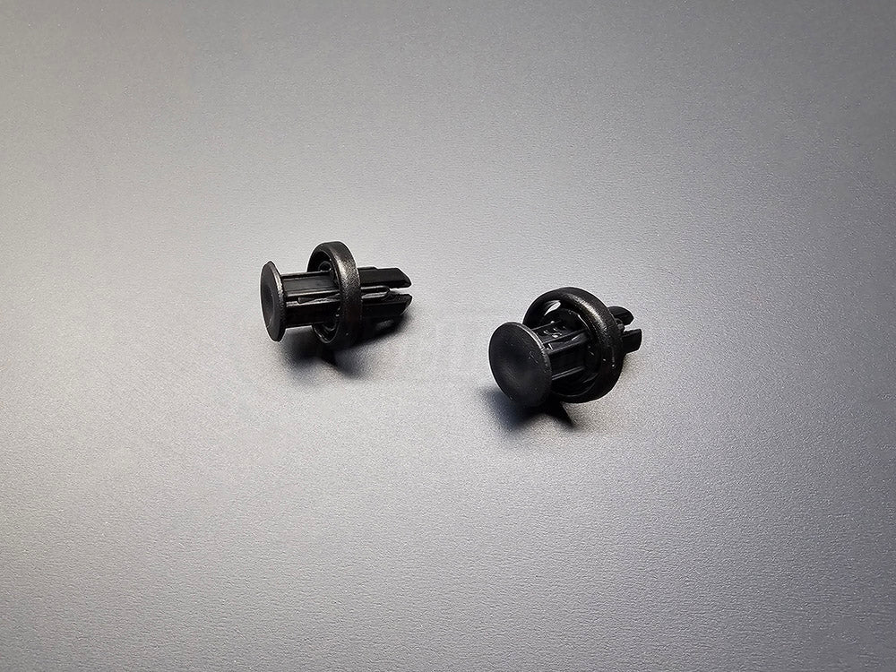 OEM push type retainer clips 91505-TN8-003 20mm flange 10mm stem (angle view)