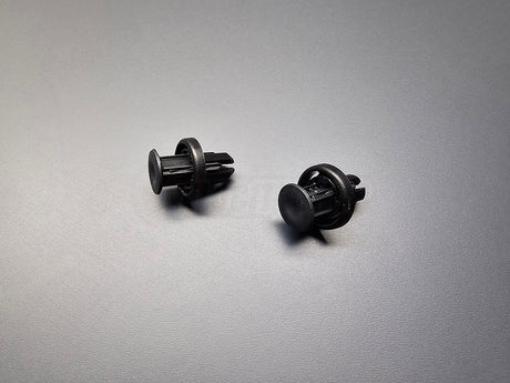 OEM push type retainer clips 91505-TN8-003 20mm flange 10mm stem (angle view)