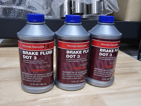OEM Honda DOT 3 Brake Fluid – 3 Bottle Bundle (12 oz each)