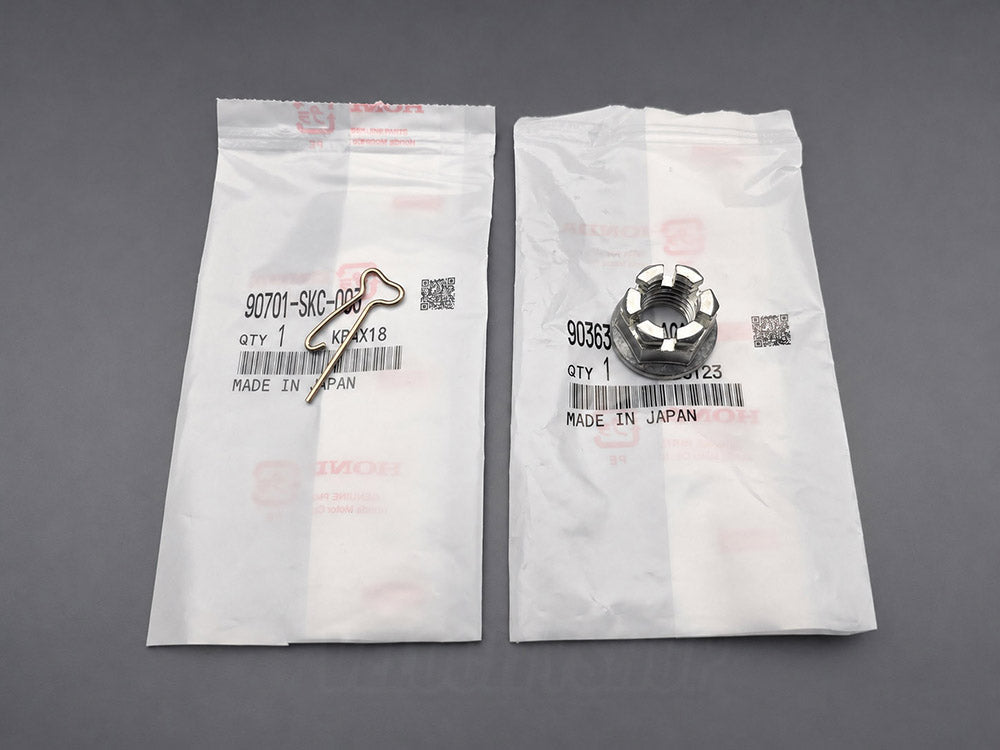 Genuine Honda lower ball joint castle nut with cotter pin