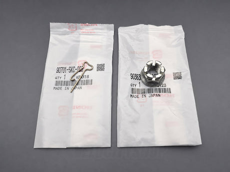 Genuine Honda lower ball joint castle nut with cotter pin
