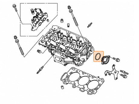 OEM Honda Front Cylinder Head Camshaft Thrust O-Ring Accord V6, Odyssey Diagram