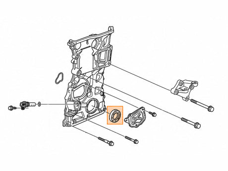 Honda Acura front crankshaft oil seal 91212-R1B-A01 installation location diagram