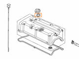 Honda Acura oil filler cap gasket installation location on valve cover diagram