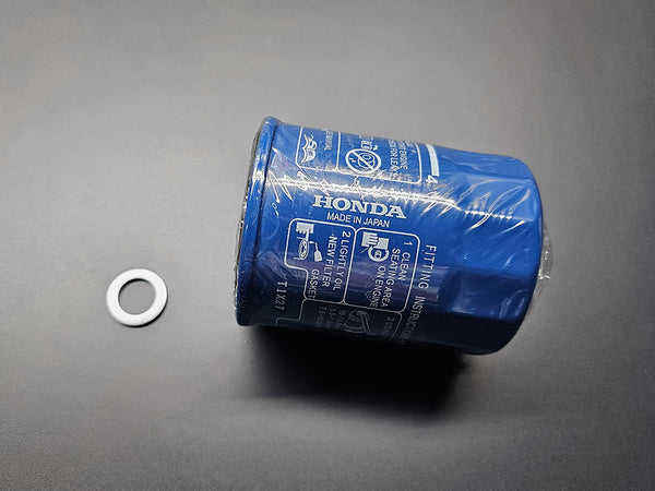 OEM Honda Oil Filter 15400-RTA-003 with Drain Bolt Washer for K-Series / B-Series / D-Series Engine