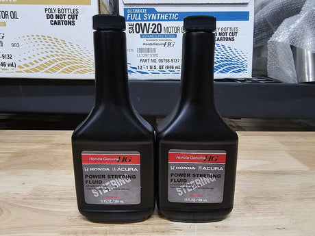 OEM Honda Genuine Power Steering Fluid 12 oz bottles for Honda and Acura power steering systems (2)