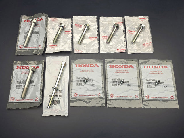 OEM Honda K20A3 transmission starter and clutch cover bolt kit for steel oil pan models