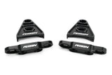 Black PERRIN high-lift hood brackets for 2015–2026 Subaru WRX and 2015–2021 STI lay down view
