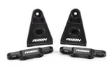 Black PERRIN high-lift hood brackets for 2015–2026 Subaru WRX and 2015–2021 STI