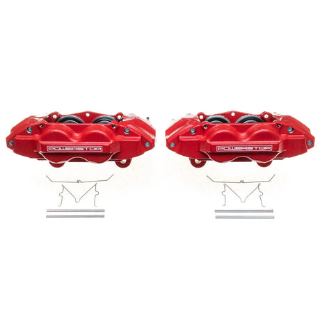 PowerStop S6278 red four-piston front brake caliper pair for 2010–2015 Lexus GX460